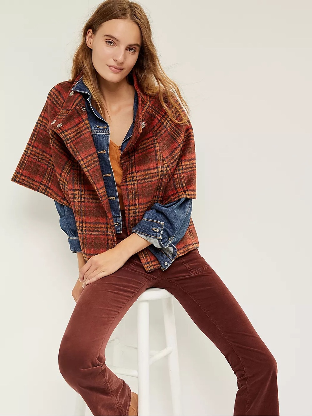 Tess Plaid Capelet